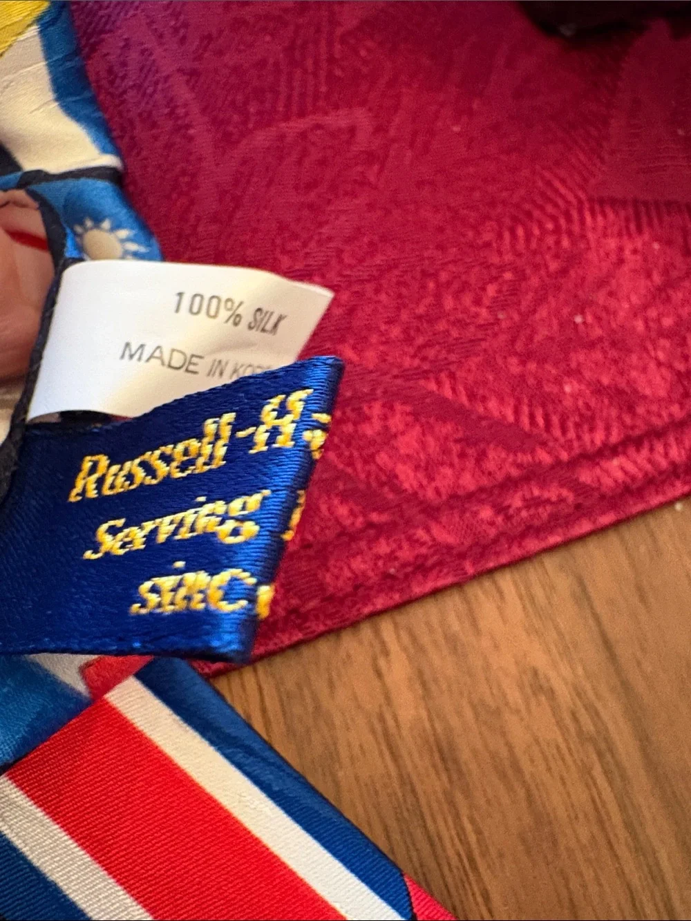 Russell Hampton vintage silk international rotary flag scarf wrap